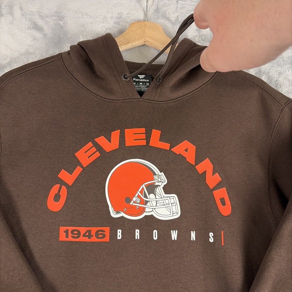 Cleveland Browns Fanatics Pullover Hoodie Brown EST. 1946 Size Medium NWT - Picture 3 of 7